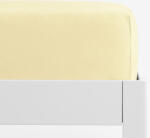 Goldea cearceaf de pat cu elastic din jersey - culoarea bananei 180 x 200 cm