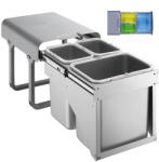 EKOTECH - Beépíthető hulladékgyűjtő EKKO FRONT 40 - 1x16 liter+2x8 liter (90234100) - ellecishop