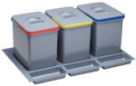 EKOTECH - Beépíthető hulladékgyűjtő PRACTIKO 800 - 3x15 liter + 3 tartó (91634100B5) - ellecishop