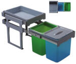 EKOTECH - Beépíthető hulladékgyűjtő TANK 40 - 2x16 liter (90934100) - ellecishop