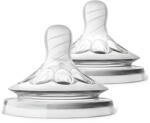 Philips Биберони Philips Avent - Natural, First Flow/бавен, 0м+, 2 броя (SCF657/27) - baby