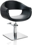 SalonTools mobilier, aparate și accesorii Scaun de coafură Hair Queen negru - cu bază pătrată pentru stilizare elegantă (XS375028)