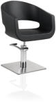 SalonTools mobilier, aparate și accesorii Scaun de coafură Hair Stylo negru cu bază pătrată - eleganță și confort (XS375238)