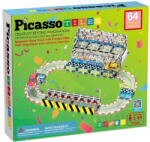 PicassoTiles Mагнитен конструктор Picasso Tiles STEM - Стадион с 2 автомобила, 64 части (PTQ05) - ozone