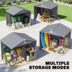  Kerti Ház kerti fészer, szerszámoskamra szellőzőablakkal, műanyag, fém, 240 x 190 x 180/228, szürke