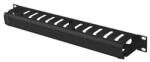 Lanberg 19" 1U kábelrendező levehető fedéllel, átvezető nyílással, fekete (AK-1704-B) - wincity