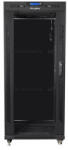 Lanberg 19" szabadon álló rack szekrény 27U/800X1200 üvegajtó, lapraszerelt, LCD kijelző, fekete (FF01-8227-12BL) - wincity