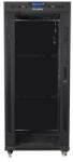 Lanberg 19" szabadon álló rack szekrény 27U/600X800 üvegajtó, lapraszerelt, LCD kijelző, fekete V2 (FF01-6827-12BL) - wincity