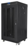 Lanberg 19" szabadon álló rack szekrény 22U/600X600 perforált ajtó, lapraszerelt, LCD kijelző, fekete V2 (FF01-6622-23BL) - wincity