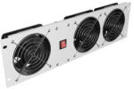 Lanberg 19" 3U függőleges ventilátor panel, 3x ventilátor, 230V, szürke (AK-1506-S) - wincity