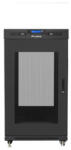 Lanberg 19" szabadon álló rack szekrény 22U/800X800 perforált ajtó, lapraszerelt, LCD kijelző, fekete V2 (FF01-8822-23BL) - wincity