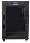 Lanberg 19" szabadon álló rack szekrény 15U/600X800 üvegajtó, lapraszerelt, LCD kijelző, fekete V2 (FF01-6815-12BL) - wincity