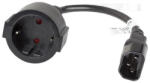 Lanberg IEC 320 C14 apa - SCHUKO anya átalakító 20 cm - Fekete (CA-C14E-10CC-0018-BK)