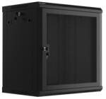 Lanberg 19" fali rack szekrény 12U/600X450 perforált ajtó, lapraszerelt, fekete (WF01-6412-23B) - wincity