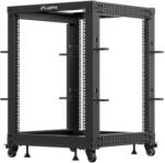 Lanberg 19" 15U 600x600-1100 (állítható mélységű) szabadon álló rack keret, fekete (OR01-6115-B) - wincity