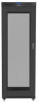 Lanberg 19" szabadon álló rack szekrény 27U/800X1200 lapraszerelt perforált ajtó, LCD kijelző, fekete (FF01-8227-23BL) - wincity