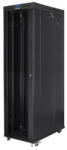 Lanberg 19" szabadon álló rack szekrény 47U/800X1200 üvegajtó, lapraszerelt, LCD kijelző, fekete V2 (FF01-8247-12BL) - wincity