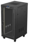 Lanberg 19" szabadon álló rack szekrény 24U/600X800 üvegajtó, lapraszerelt, LCD kijelző, fekete V2 (FF01-6824-12BL) - wincity