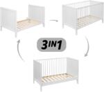 Petite&Mars Mila 3in1 fa kiságy 60x120, Fehér