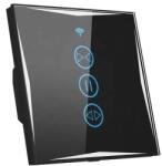 Mentor Intrerupator Smart WiFi pentru Jaluzele Mentor ES047, Touch, 10A, 2.4GHz, Sticla Securizata, Negru, compatibil Tuya, Smart Life, Alexa si Google Assistant (MMDES047)