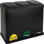 Toro Coș cu pedală pentru colectare selectivă TORO 45 l, oțel inoxidabil negru Cos de gunoi