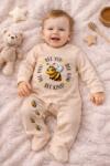 SuperBaby Salopeta cu botosei pentru bebelusi, Albinuta