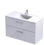 Oristo Baza lavoar suspendat Oristo Nova 99.8x45.5x62 cm cu 2 sertare alb finisaj lucios (ORSKI01-SD2S-100-1 (LICHIDARE))