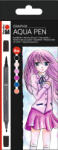 Marabu Aqua Pen Graphix akvarellfilc szett - "MA KE MANGA", 6 db