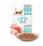 Optimeal Macskaeledel Optimeal pulyka csirkemellfilével 85g sterilised macska