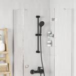 vidaXL Държач за душ глава Черно 70 cm Неръждаема стомана (42038961)