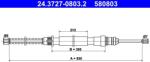 ATE Cablu, frana de parcare ATE 24.3727-0803.2 (24.3727-0803.2)