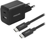 Philips Incarcator de retea Incarcator retea dual GaN USB-A + USB-C QC Power Delivery 45W PHILIPS (PH-DLP5321NB) - pcone
