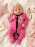 SuperBaby Salopeta din bumbac pentru bebelusi cu botosei, Pinky