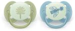 Philips Avent Set 2 suzete Philips Avent Philips Avent SCF094/05, Ultra soft Nighttime 18+ luni, 2 buc, fosforescente (Albastru/Verde) (SCF094/05)