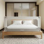Empria® Bariera protectie pat copii, model SELECT Empria, interconectabila, reglabila si culisanta, inaltime ajustabila pana la 88 cm, lungime 140 cm (Bariera23WhiteGR138cm)