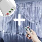 Sternhoff 300 micro LED-es fényfüggöny USB adapterrel - hideg fehér, távirányítóval (SDH312-K300Z)