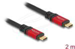 Delock - USB 2.0 kábel USB Type-C apa - apa PD 3.0 100 W E-Marker 2 m piros fém - 80041 (80041)