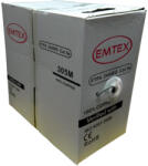 Emtex Cablu FTP, Cupru, Cat. 5e, 24AWG, Gri, Rola 305m - Emtex EMT-FTP5E24AWG (EMT-FTP5E24AWG)