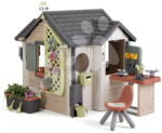 Smoby Căsuță de grădină cu zonă de ședere pentru micii reparatori Garden House Life Smoby cu jgheab de scurgere, extensibilă cu filtru UV de la 24 luni (SM810308-W) Casuta pentru copii