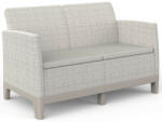 Keter SCANDI FORMA 2 személyes kerti kanapé - Pebble grey / Soft beige, műanyag, 126 cm