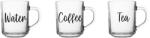 SOLMAZER Cană din sticlă cu model IRIS 246ml cu etichetă pentru apă, cafea sau ceai 131563-008 (131563-008)