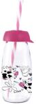 SOLMAZER Sticlă IRIS Cow & Milk cu pai 250ml, roz 111722-013P (111722-013P)