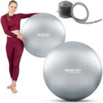 Neo-Sport Fitnesz labda, Neo-Sport NS-952, ezüst, 75 cm, pukkanásgátló rendszer, csúszásmentes felület, PVC, pumpával (TE195200) (TE195200)