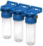 FILTRO Set 3 carcase transparente, Ecosoft 2P ECO Triplex 10", conexiune din alama de 3/4 (FTPP2P0130) Filtru de apa bucatarie si accesorii
