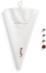Lékué Reusable Piping Bag Kit habzsák szett 3db díszítő fejjel, műanyag és r. m. acél, áttetsző/barna