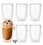 Premium Thermo pohár 450ml dupla üveg kávéhoz és teához Extra nagy 6db