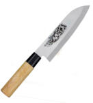 Satake Megumi Santoku Japán rozsdamentes konyhakés 56 HRC, 17 cm, gumifa markolat, Anyai szeretet lézergravír mintázat (801-614_anya_2)