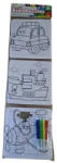SilverHome Kids-Puzzles - 3 színezhető puzzle ajándék filctollkészlettel - járműves életkor: 4+
