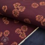  Softshell Flowers aubergine digital print