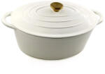 Perfect Home Vas oval pentru rață din fontă emailată, 30 cm, 4, 2 l, albs